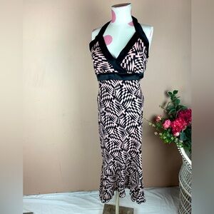 Y2K Halter Neck Geometric Dress